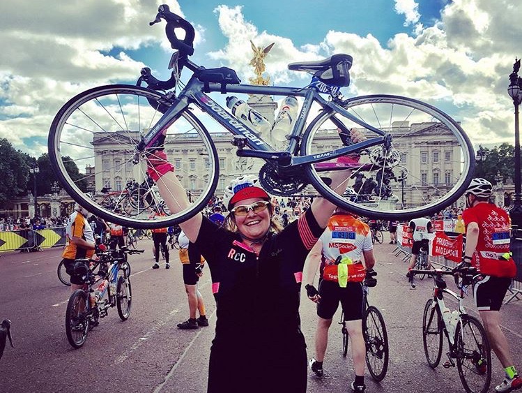 Paula flying the female flag on Dallaglio Cycle Slam