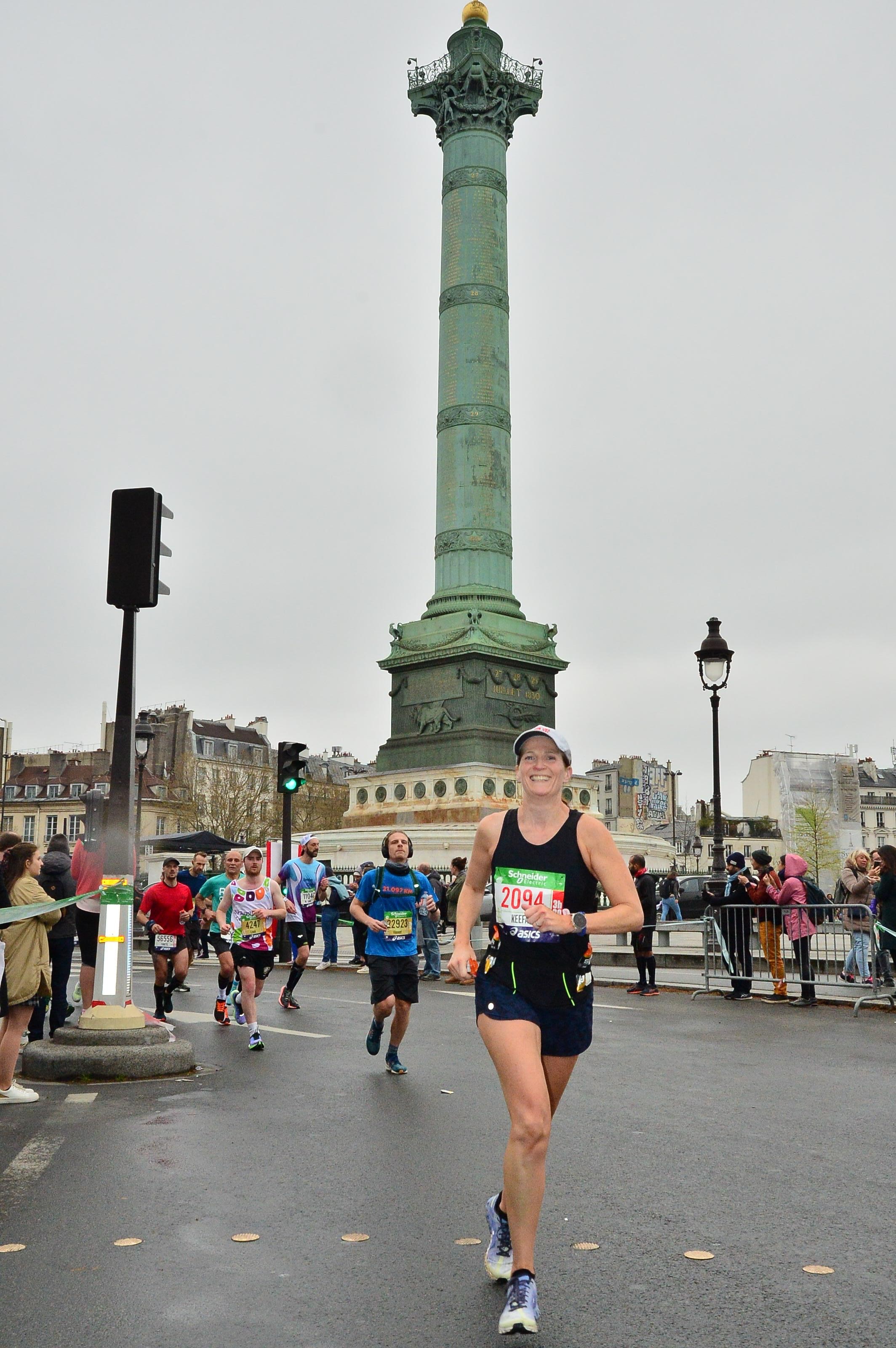 Paris Marathon runners on course